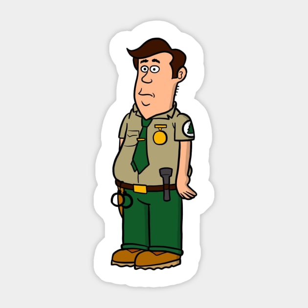 Brickleberry - Steve Williams - Ranger of the month! Sticker by humoursimpson